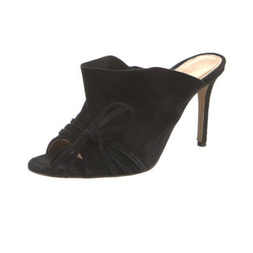 Marion parke black suede mule stiletto heels 39.5 $580